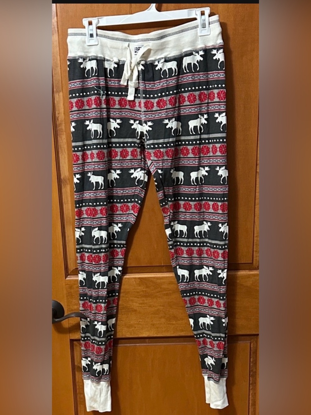 Lazy One Fair Isle Moose Pajama Legging Pants Medium M